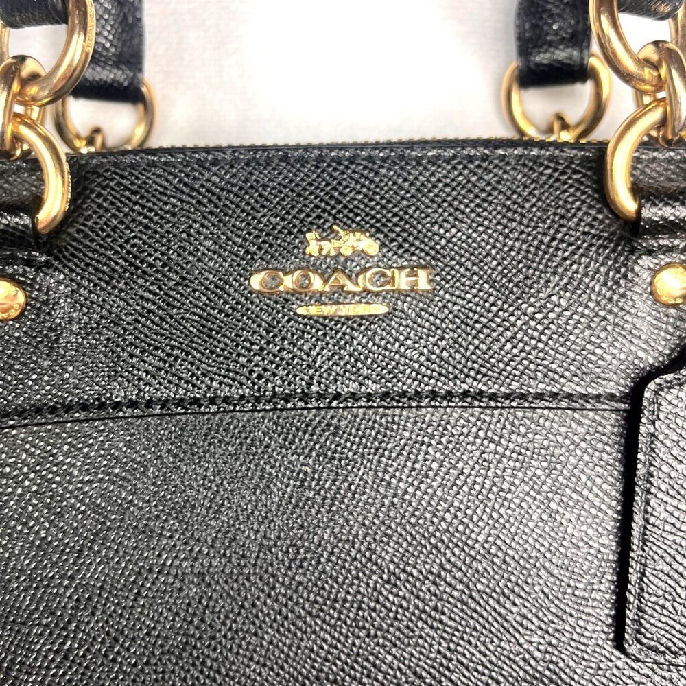 Coach 2018 Mini Brooke Black Leather Crossbody Bag w Floral Rivets F37754 - Picture 2 of 16